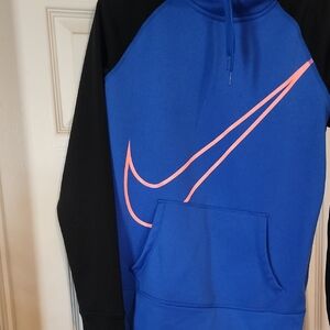 Nike Blue and Black Hoodie with Orange Swoosh🦋